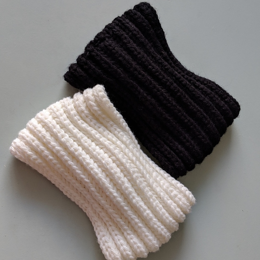 Set of Black Knitted Hairband and Beanie - Picture 2 of 7